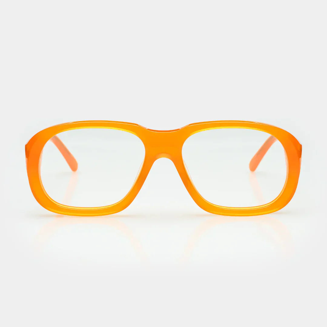 Mazamio Delon Sunglasses - Light Orange with Clear Tint