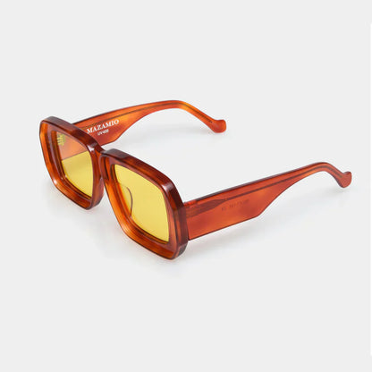 Mazamio Sunglasses - Orange Tortoiseshell with Light Yellow Tint