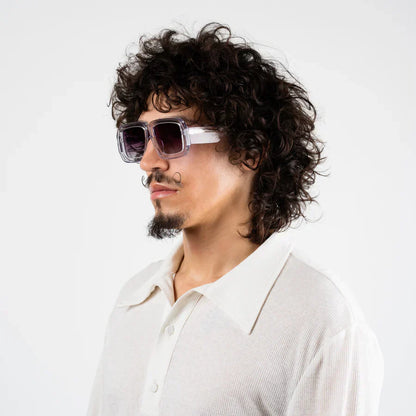 Mazamio Sunglasses - Transparent with Purple Gradient Tint